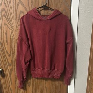 Aerie Red Hooded Sweatshirt